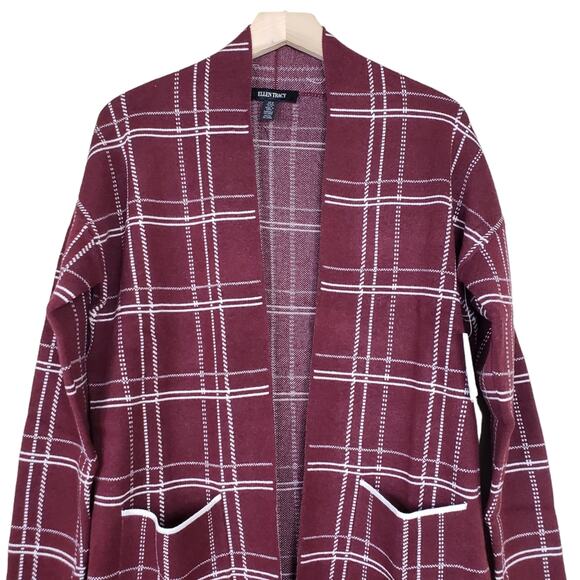 ELLEN TRACY Womens M Two-Tone Jacquard Sweater Cardigan NEW - Picture 4 of 14